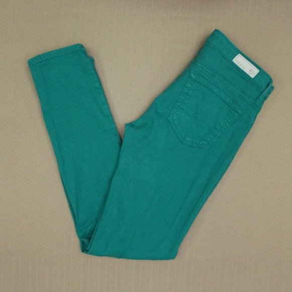 AG Adriano Goldschmied Stevie Ankle Slim Straight Jeans Women's Size 26 Teal - Picture 6 of 9